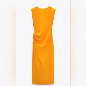 Zara High Neck Draped Dress